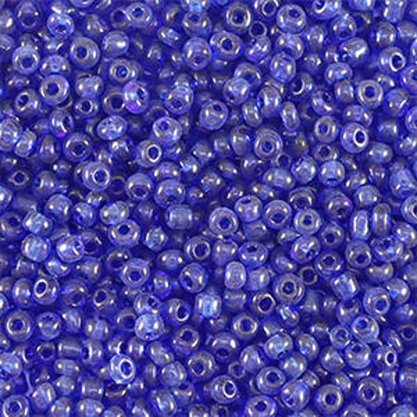 Rocailles Transparant Royal Blue. 2mm