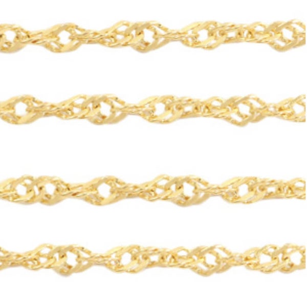 Stainless steel ( rvs )  jasseron  twisted goud 2,6mm