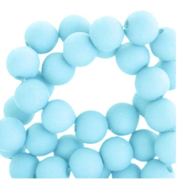 6mm Acrylkralen matt Aqua Blue