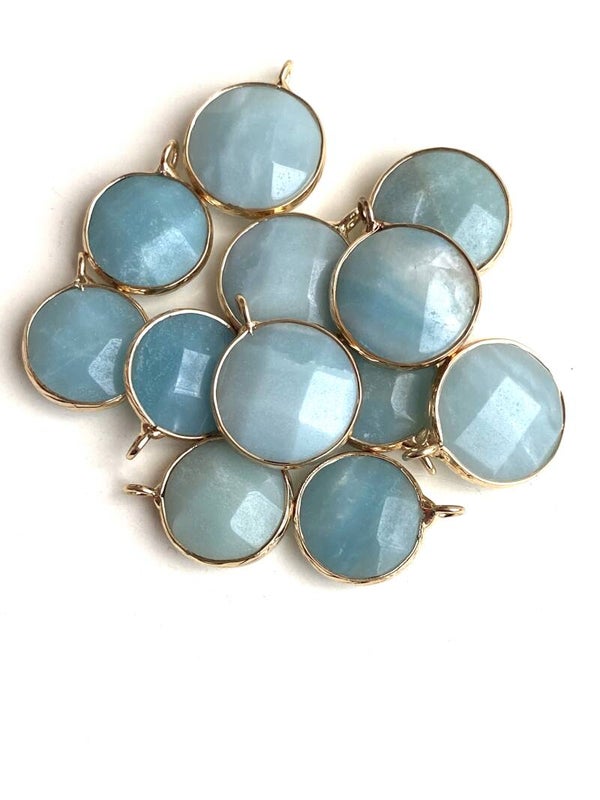 Natuursteen hanger Turquoise Green - Gold