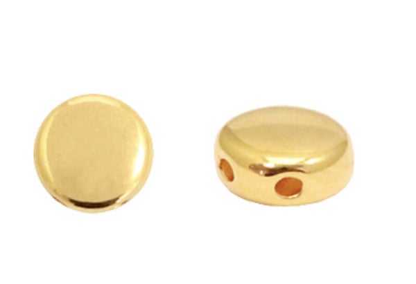 DQ duo beads round Gold plated