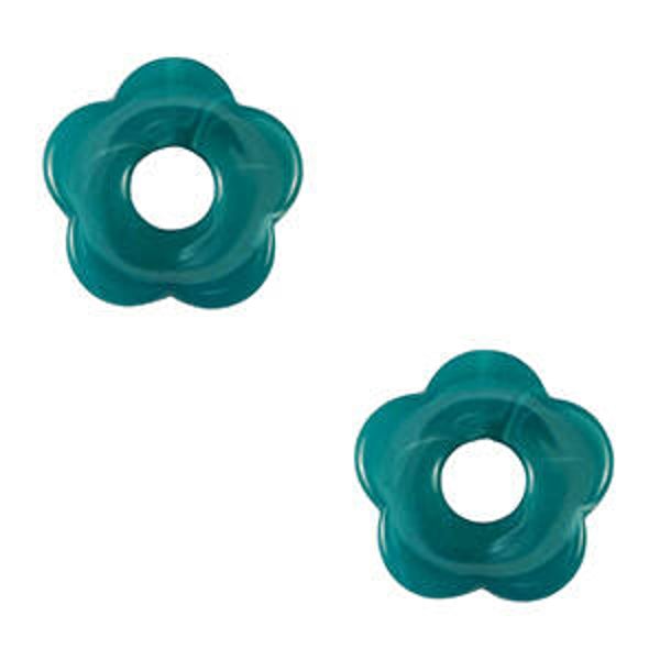 Acryl bedel flower Teal Blue