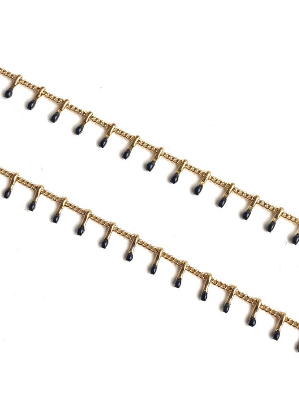Stainless steel jasseron beads color black - Gold