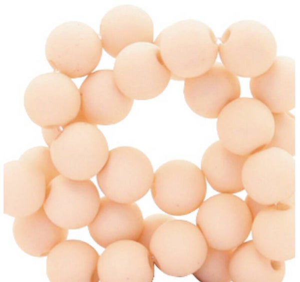6mm acryl kralen Peach nougat