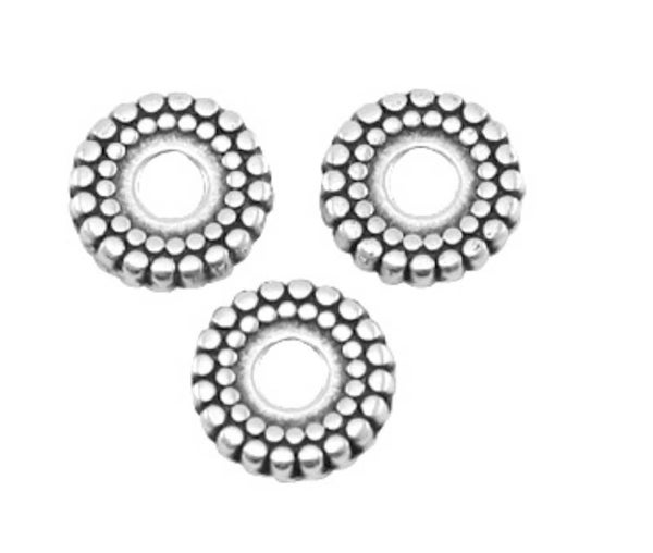 DQ metaal kralen disc 8mm zilver
