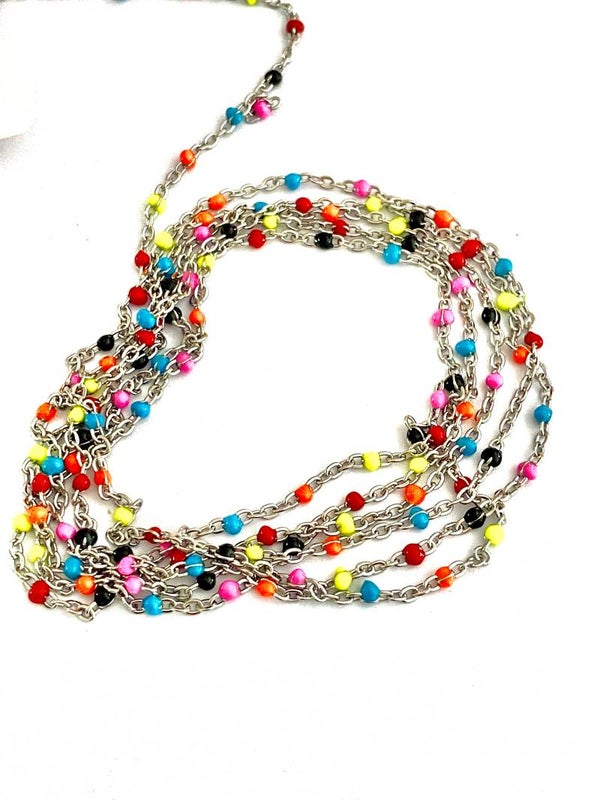 Stainless steel multicolor jasseron 2mm zilver