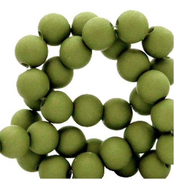 6mm Acryl kralen matt Oregano green