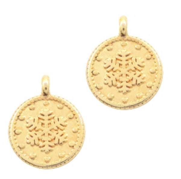 DQ bedel / hanger snowflake goud
