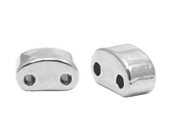 DQ duo beads half moon antiek zilver