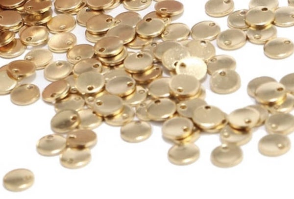 Muntje / coin stainless steel gold 6mm.