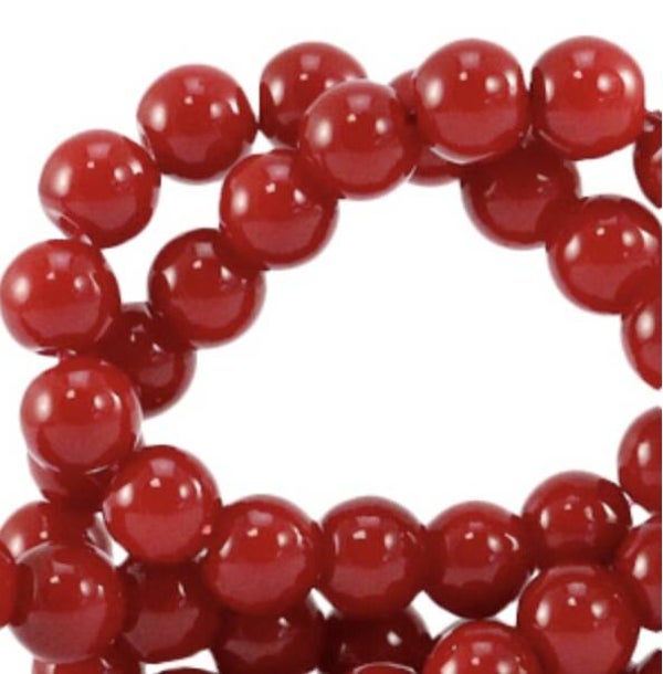 Glaskralen 4 mm opaque Salsa red