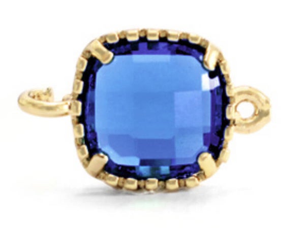 Crystal glas tussenstuk square denim blue - gold