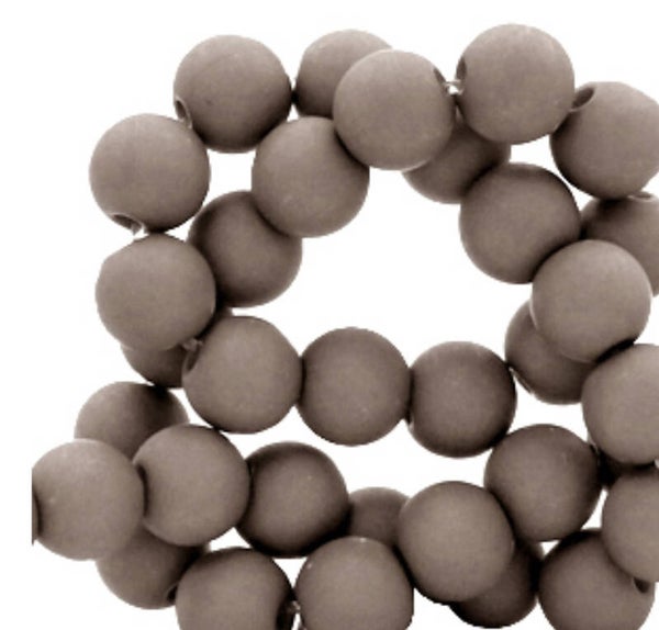6mm Acryl kralen matt Incense Grey
