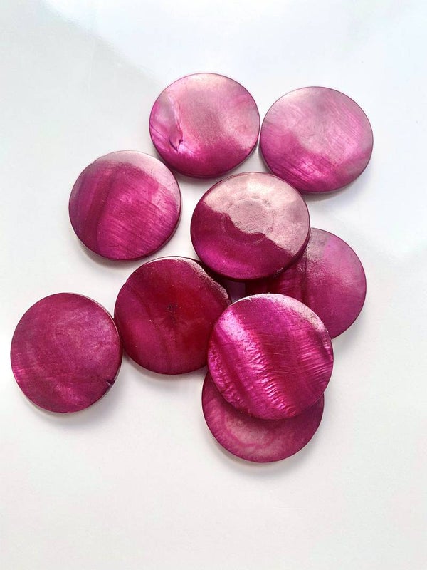 Schelp disc 25mm Bordeaux rood 