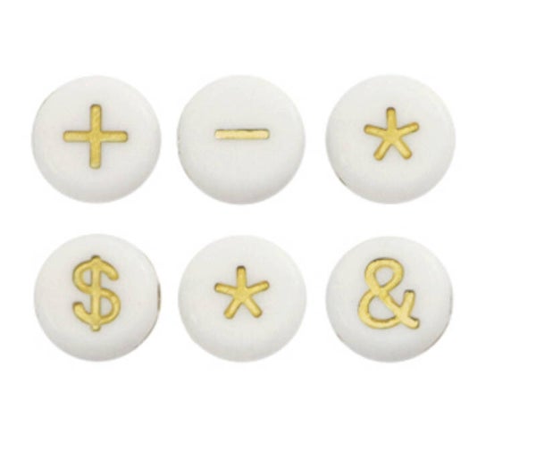 Letterkralen acryl symbol white - Gold