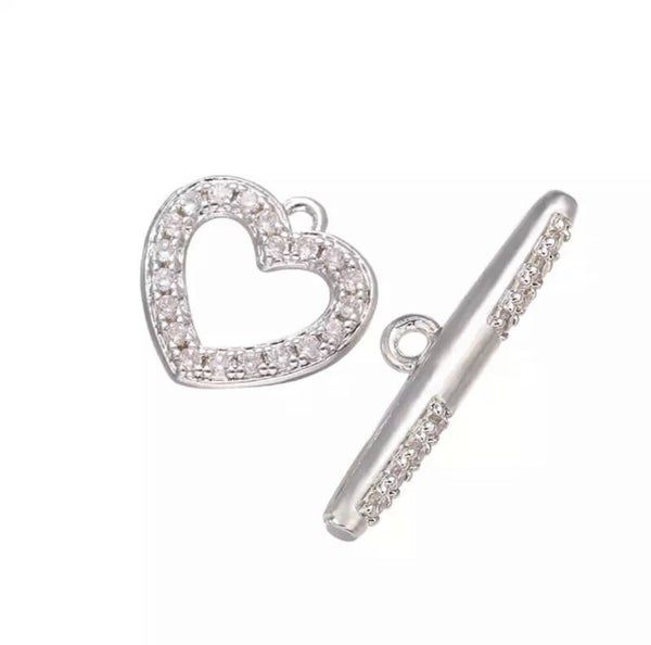 Zirkonia slot hart zilver