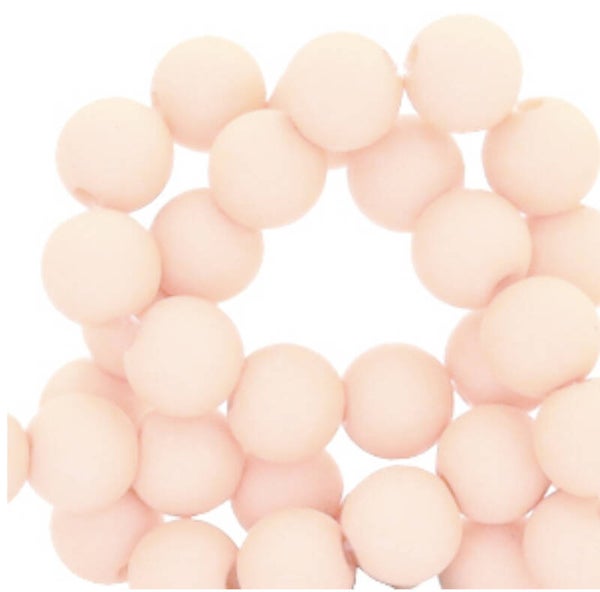 4 mm kralen van acryl matt Salmon pink