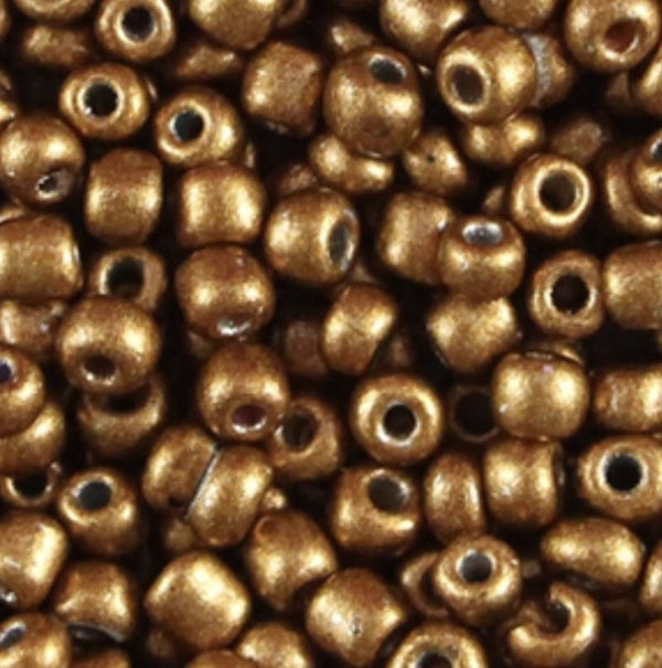 Rocailles 6/0 4mm metallic warm brown 