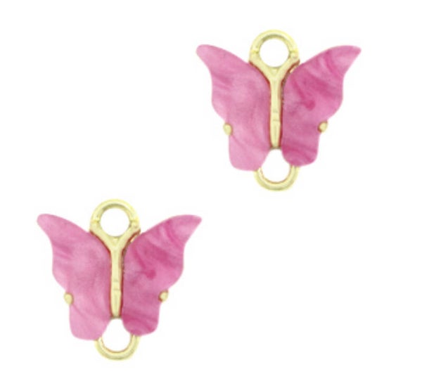 Butterfly tussenstuk resin Gold - pink