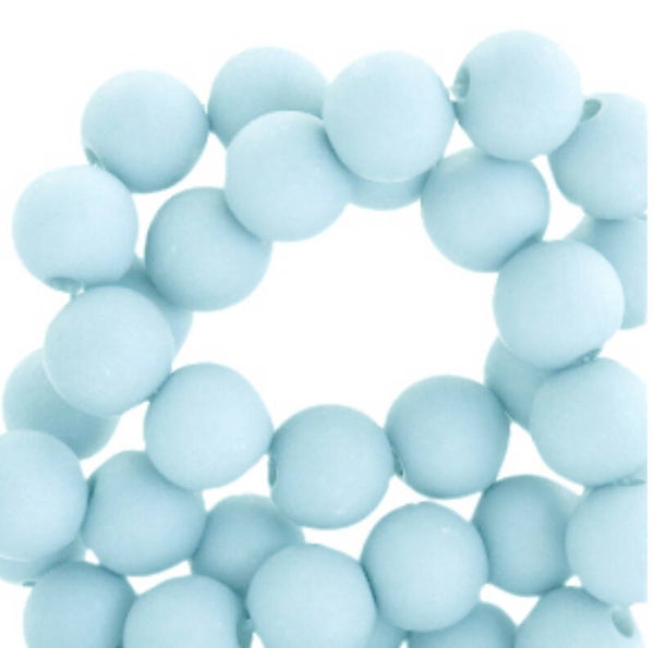 6 mm kralen van acryl matt Sky blue