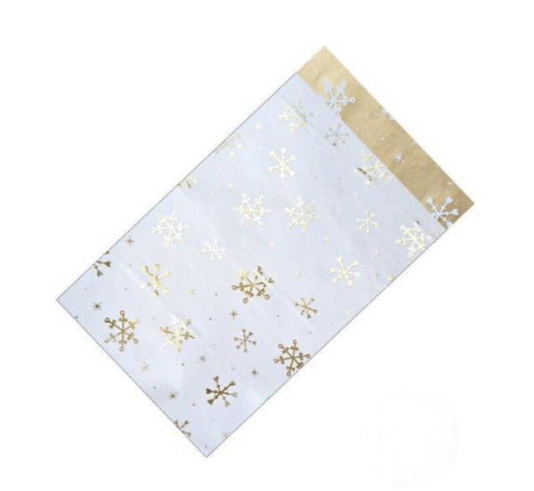 Cadeauzakjes Snow hearts Wit - Goud