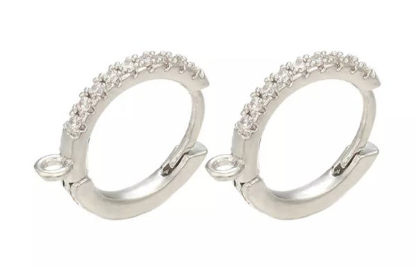 Oorringen met oog zirkonia zilver