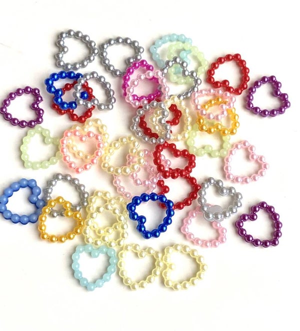 Acryl hartjes dots. Tussenstuk / hanger multicolor