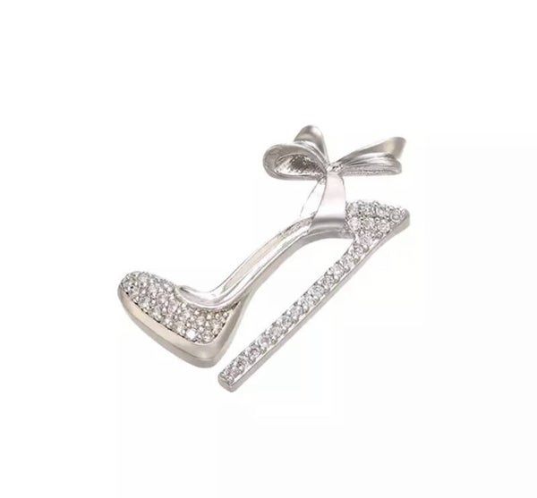 Zirkonia bedel High heels Zilver
