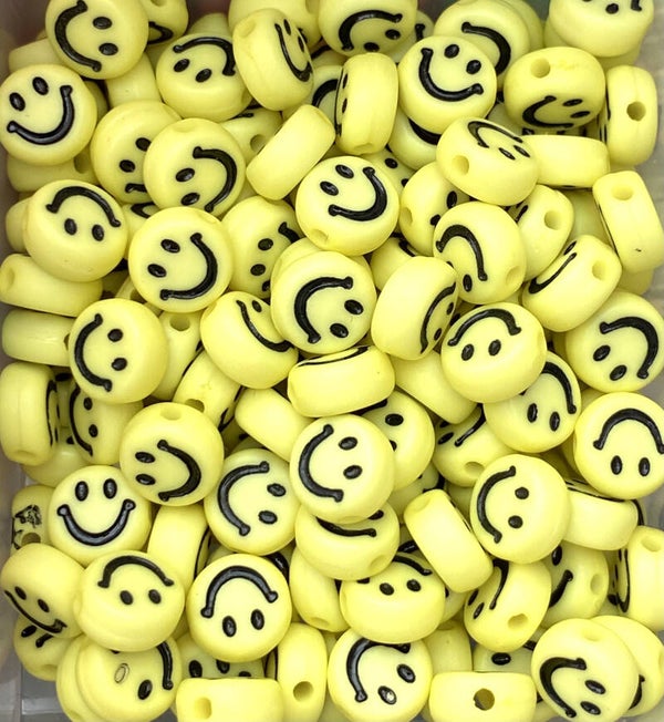 Acryl kralen smiley yellow