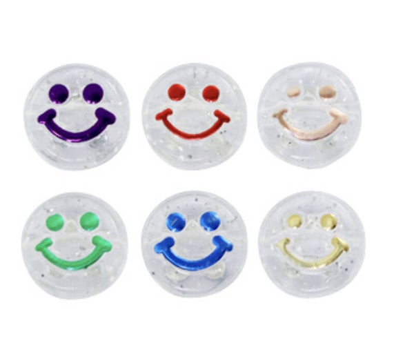 Acryl letterkralen smiley transparant multicolour