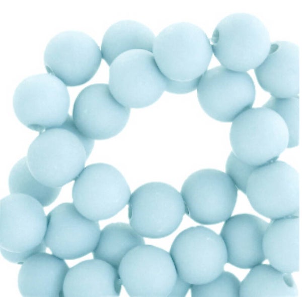 4mm Acryl kralen Matt Sky Blue