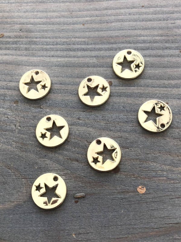 Bedel / hanger metaal two stars goud