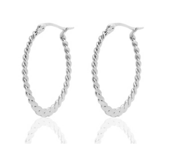 Stainless steel Creolen twist 30x20mm