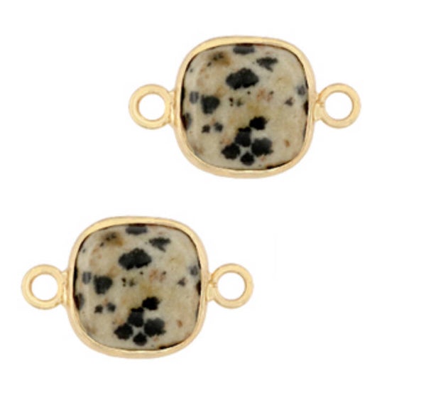 Natuursteen tussenstuk 12x12mm Greige - Gold