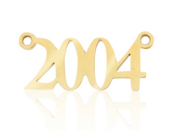 Stainless steel bedel jaartal 2004 Goud
