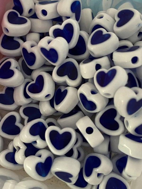 Letterkralen heart white - blue