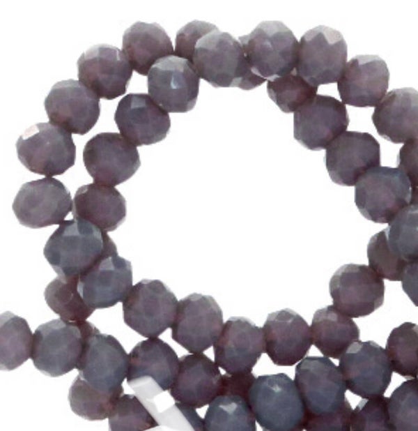 Facet kralen 4x3 Topaz purple pearl shine coating