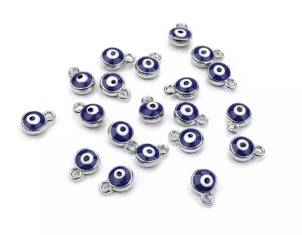 Bedel / hanger oogje blauw - zilver