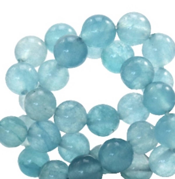 6mm natuursteen kralen Jade Azure blue