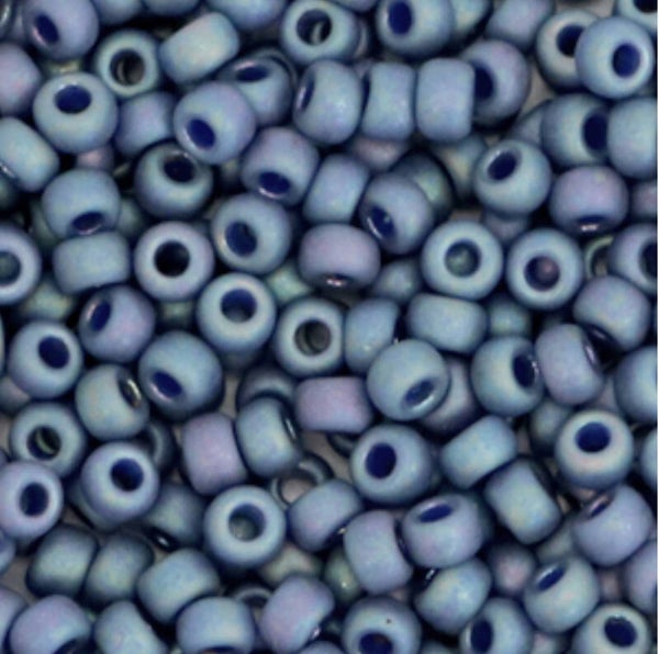 Miyuki Rocailles 4mm Opaque glazed frosted rainbow bayberry blue 6-4703