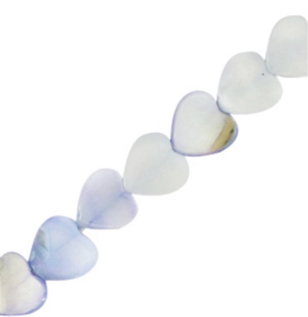 Schelp kralen heart sky blue 8mm