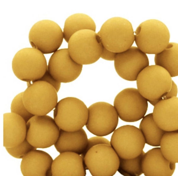 6mm Acryl kralen matt Bright golden yellow 