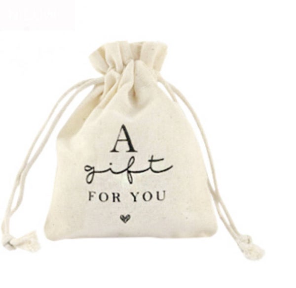 Sieraden zakje “ a gift for you “ linnen