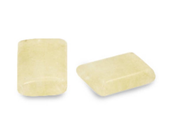 Half edelsteen rechthoek transparant yellow Jade