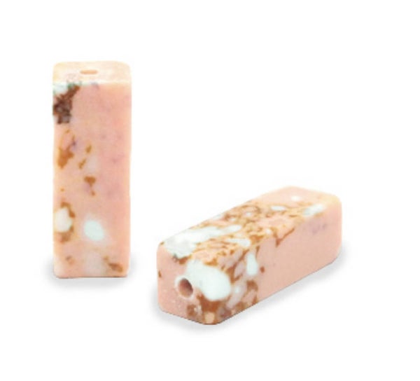 Nutuursteen tube king stone peach marmer 13x5mm