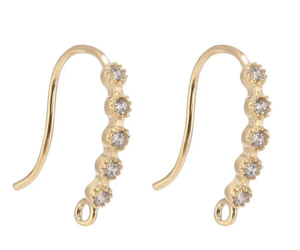 Zirconia oorhangers Goud met oog