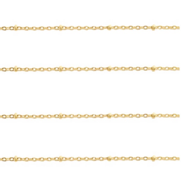 Stainless steel ( rvs ) jasseron 1,4mm gold plated