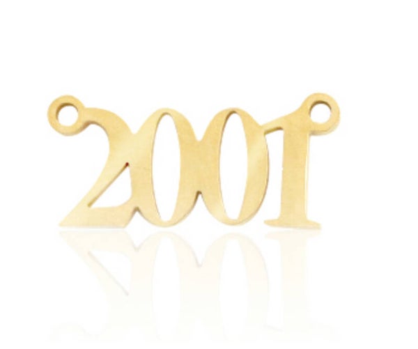 Stainless steel jaartal 2001 Goud