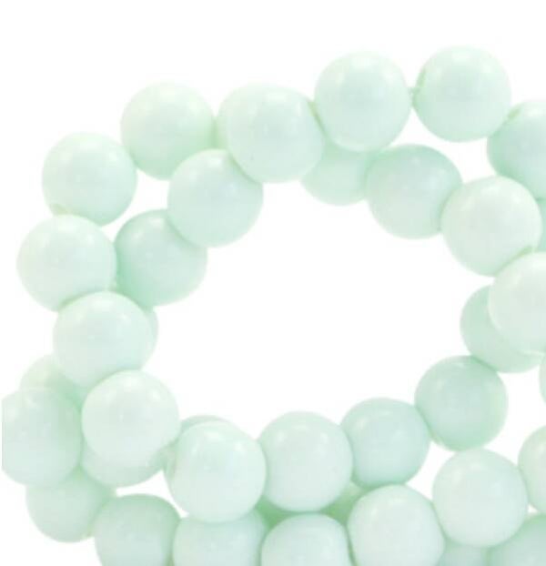 Glaskralen 4 mm opaque Soothing sea blue