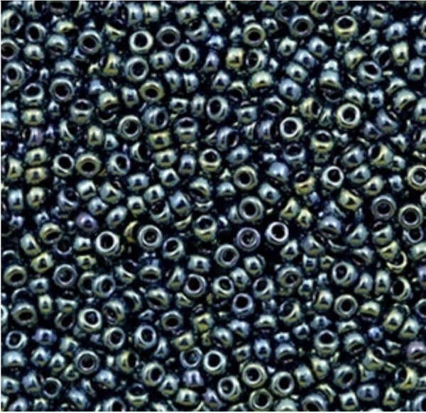 Miyuki 11/0 2mm metallic Iris Gunmetal grey 11-456